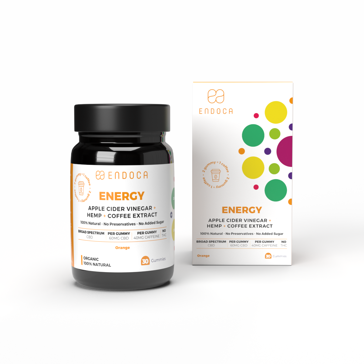 CBD Gummies “Energy” 1200 mg CBD, THC-Free, Orange