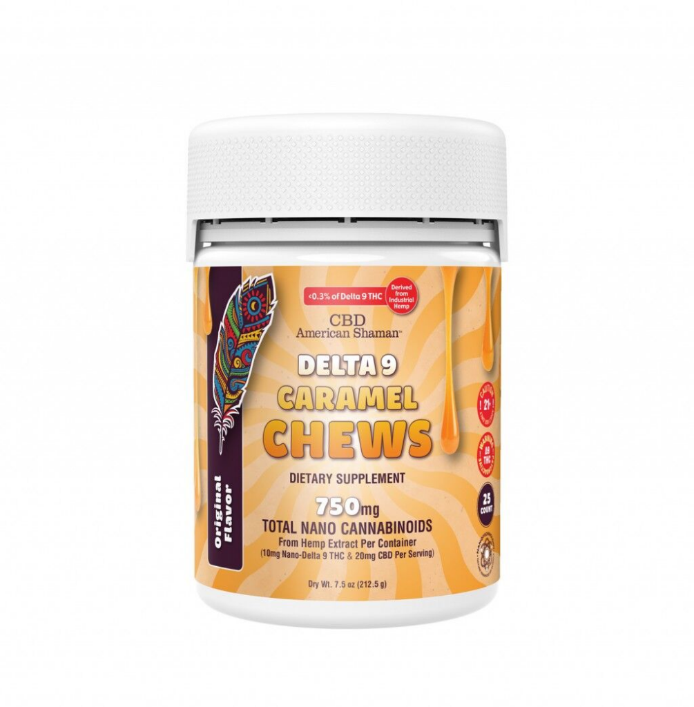 CBD American Shaman Delta 9 Caramel Chews